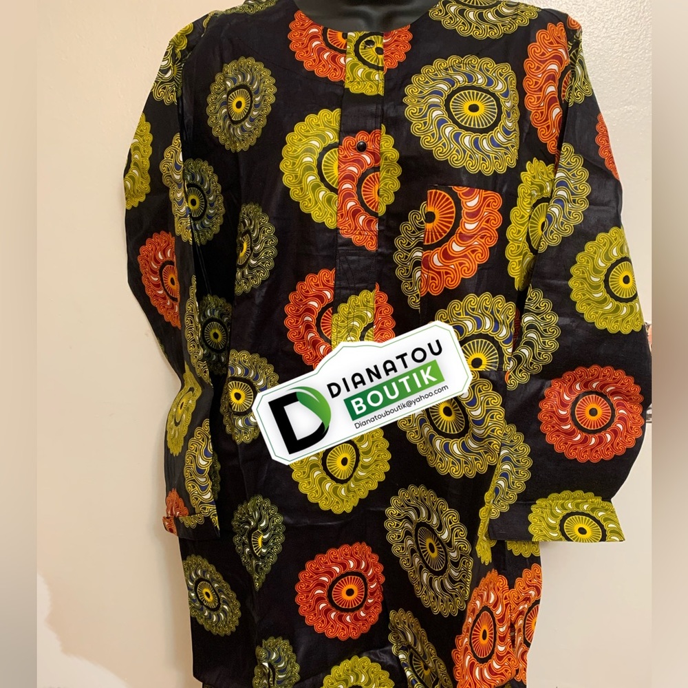 Handmade African Print Unisex Shirt 100% Cotton
